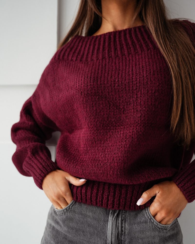 SWETER HISZPANKA OVERSIZE ME GUSTA BORDOWY