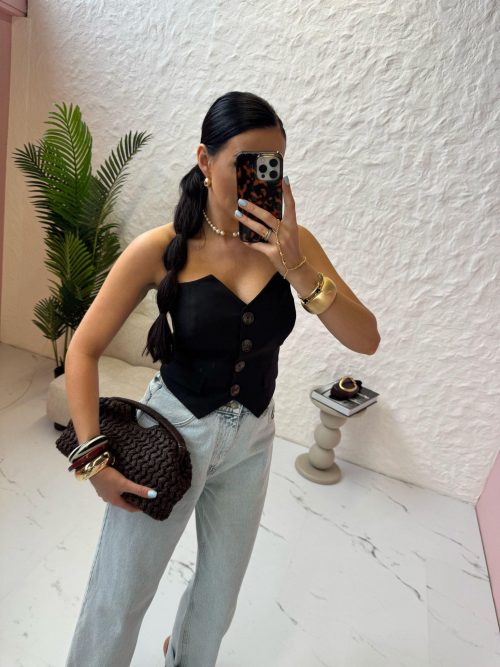 TOP GORSET ELEGANCKI GARNITUROWY CZARNY LA MILLA