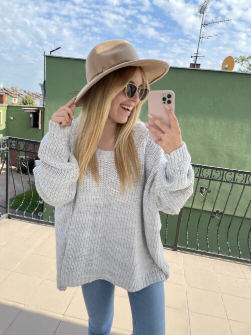 SWETER SUSANA OVERSIZE SZARY