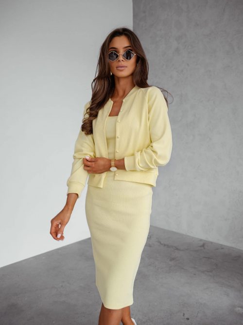 KOMPLET BLUZA + SUKIENKA Z BAWEŁNĄ ACTIVE SUN ŻÓŁTY