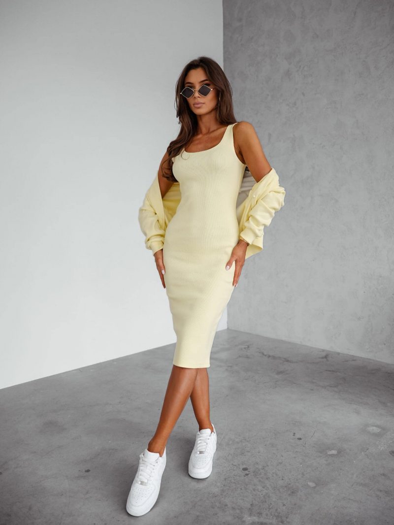 KOMPLET BLUZA + SUKIENKA Z BAWEŁNĄ ACTIVE SUN ŻÓŁTY