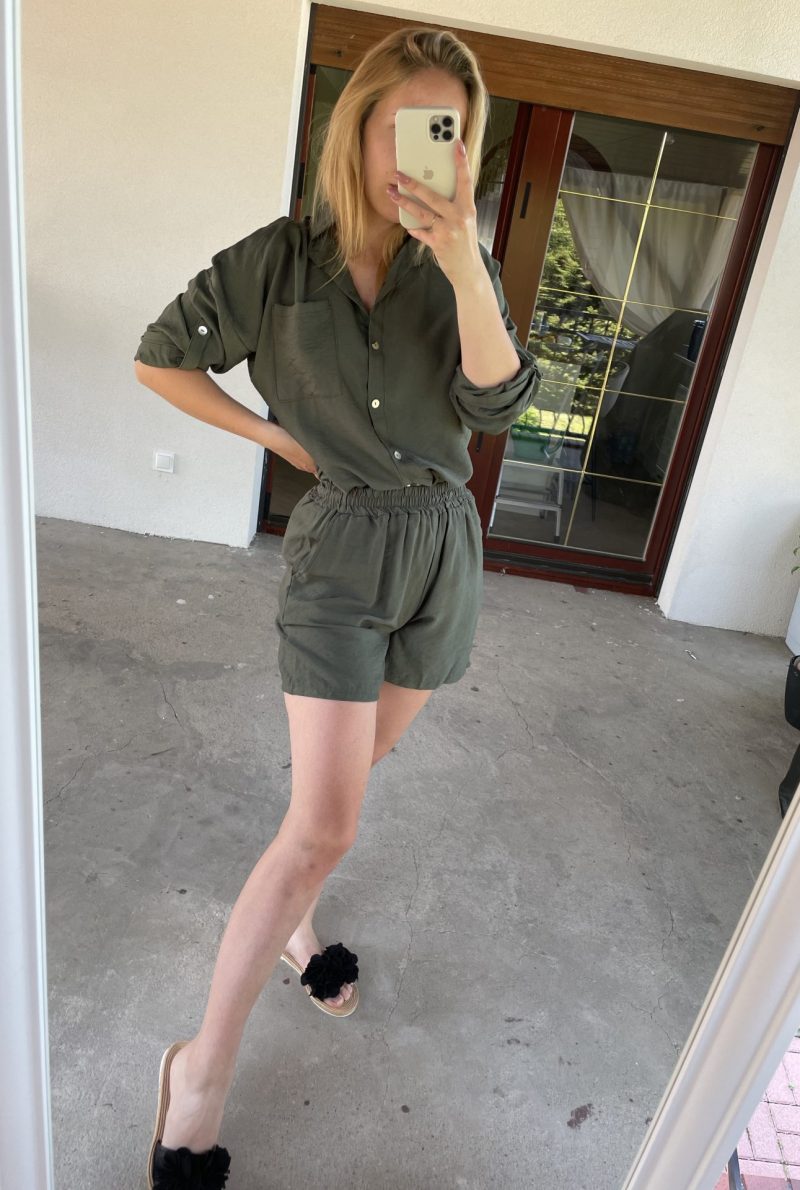 KOMPLET KOSZULA + SPODENKI ENIGMA KHAKI
