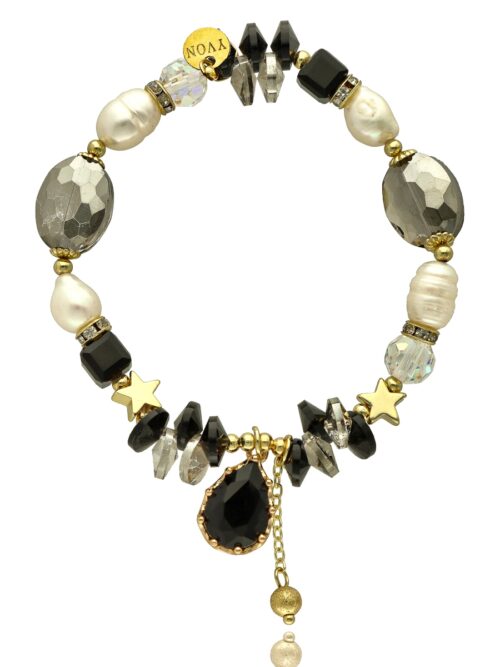 Bransoletka Lovely stones kamień czarny B96970 pudełko YVON