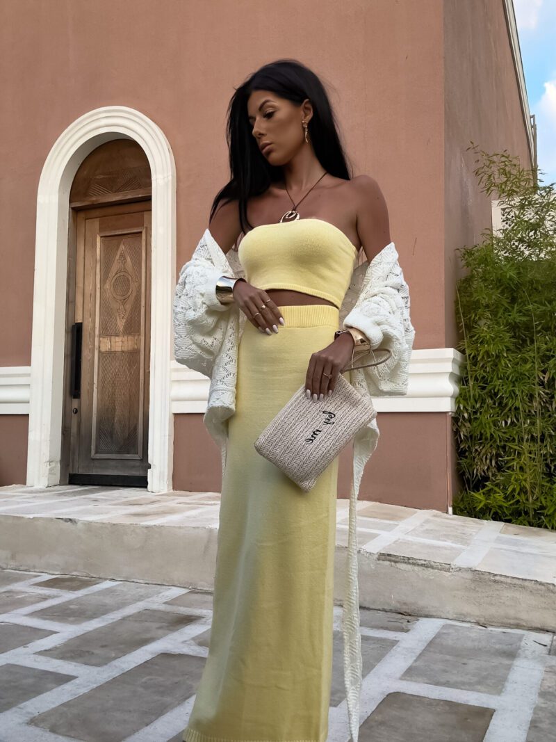 KOMPLET TOP+ SPÓDNICA MAXI MEDUSA BY ME – ŻÓŁTY