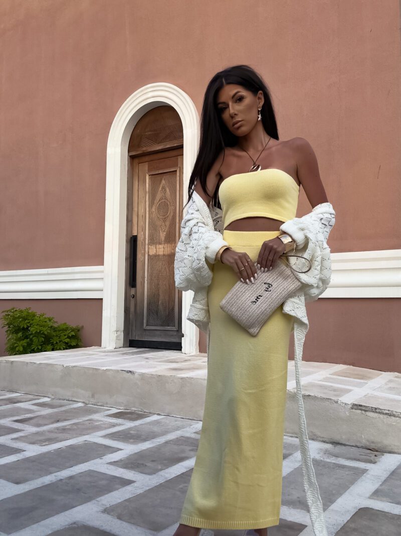 KOMPLET TOP+ SPÓDNICA MAXI MEDUSA BY ME – ŻÓŁTY