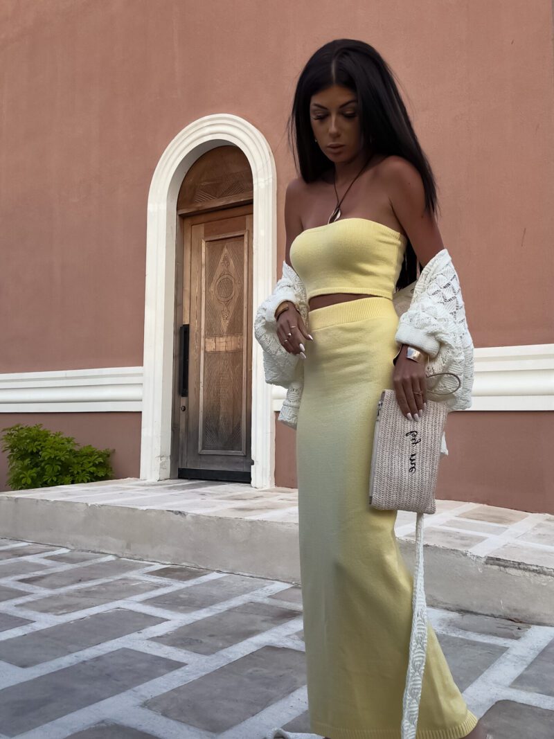 KOMPLET TOP+ SPÓDNICA MAXI MEDUSA BY ME – ŻÓŁTY