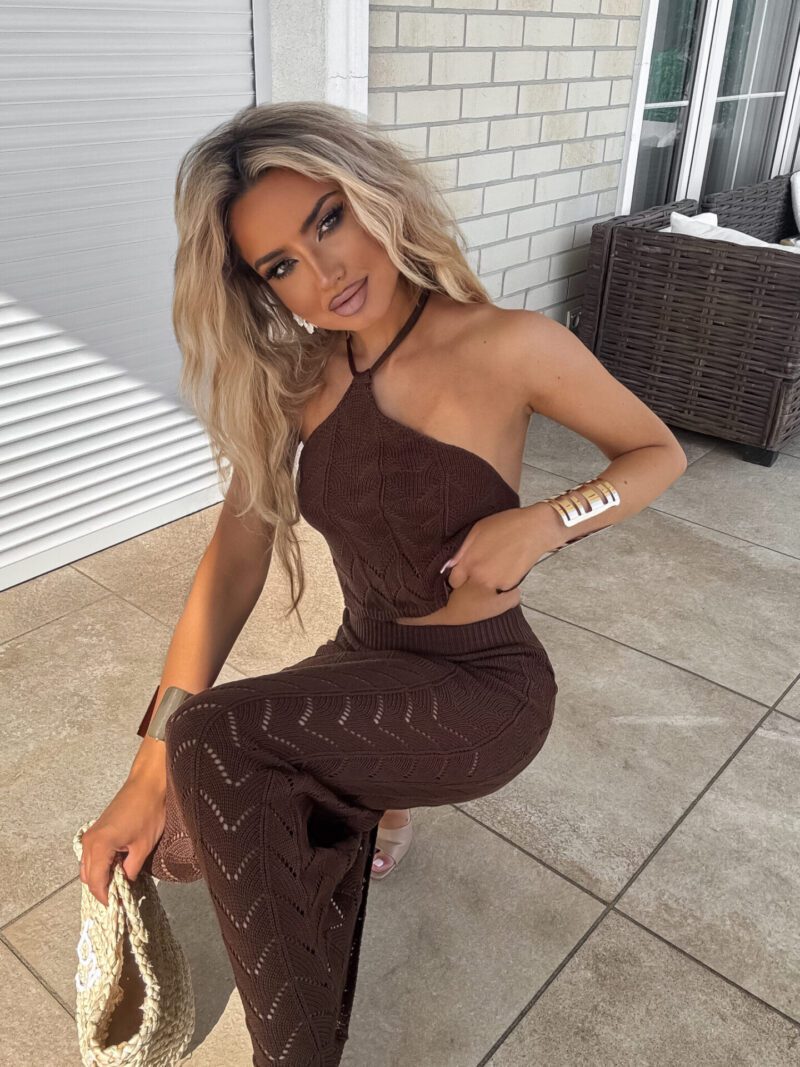 KOMPLET TOP+SPÓDNICA MARBELLA BY ME– CZEKOLADOWY